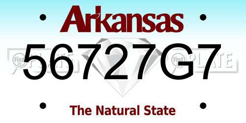 56727G7 Arkansas License Plate