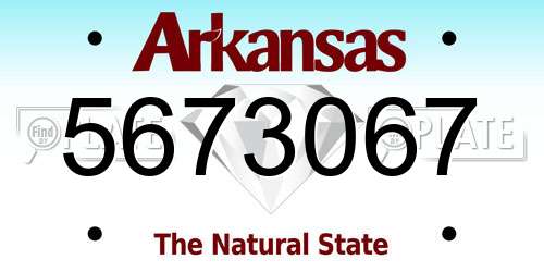 5673067 Arkansas License Plate