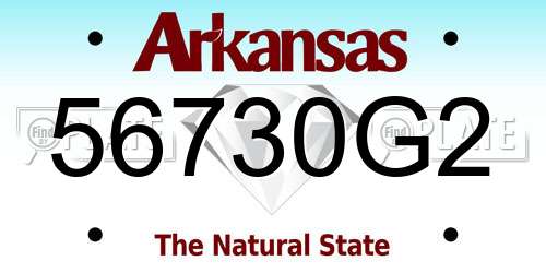 56730G2 Arkansas License Plate
