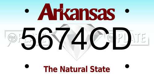 5674CD Arkansas License Plate