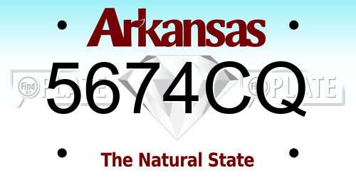 5674CQ Arkansas License Plate