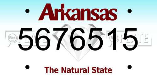 5676515 Arkansas License Plate