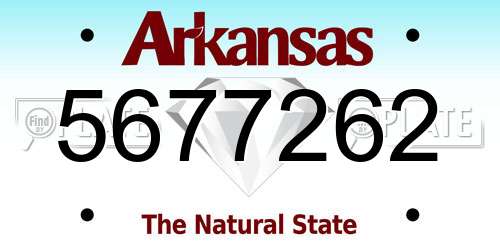 5677262 Arkansas License Plate