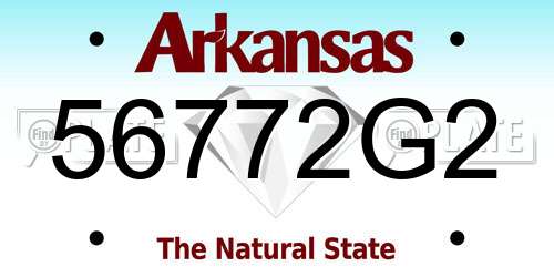56772G2 Arkansas License Plate