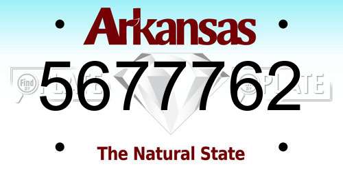5677762 Arkansas License Plate