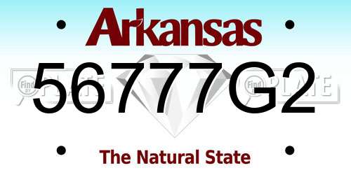56777G2 Arkansas License Plate