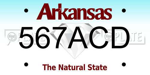 567ACD Arkansas License Plate