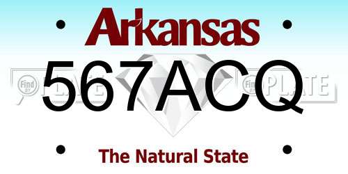 567ACQ Arkansas License Plate