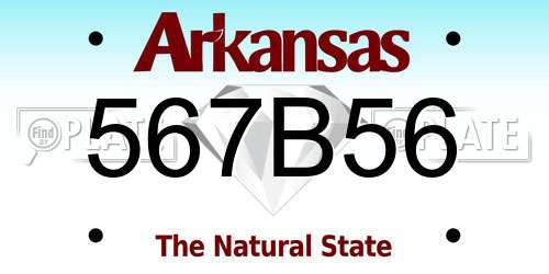 567B56 Arkansas License Plate