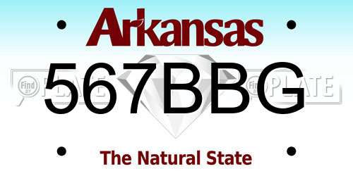 567BBG Arkansas License Plate