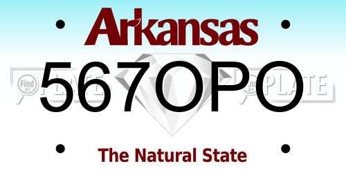 567OPO Arkansas License Plate
