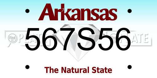 567S56 Arkansas License Plate