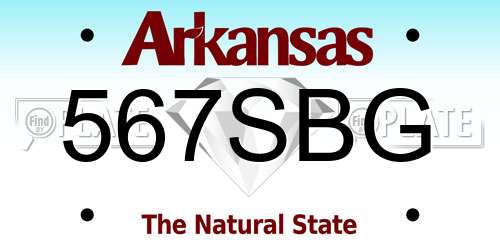 567SBG Arkansas License Plate