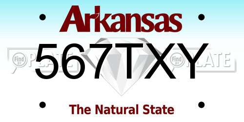 567TXY Arkansas License Plate