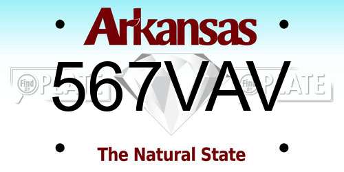 567VAV Arkansas License Plate