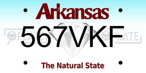 567VKF Arkansas License Plate