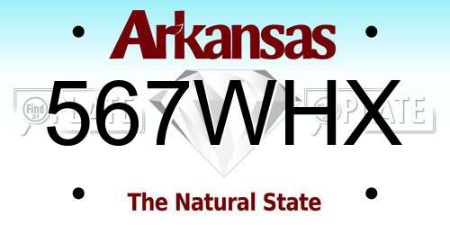 567WHX Arkansas License Plate