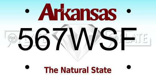 567WSF Arkansas License Plate