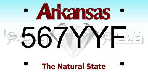 567YYF Arkansas License Plate