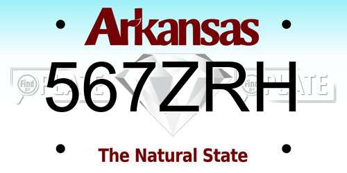 567ZRH Arkansas License Plate