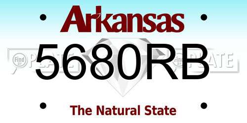 5680RB Arkansas License Plate