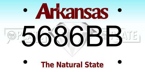 5686BB Arkansas License Plate