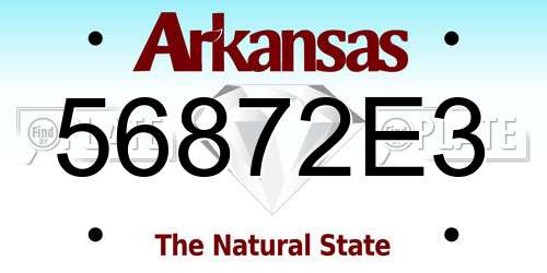 56872E3 Arkansas License Plate