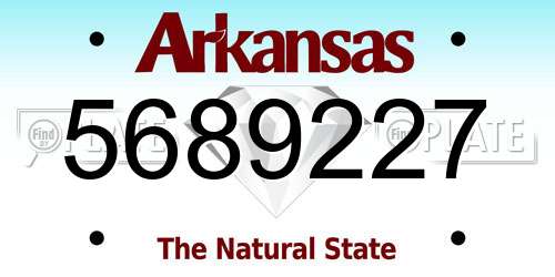 5689227 Arkansas License Plate