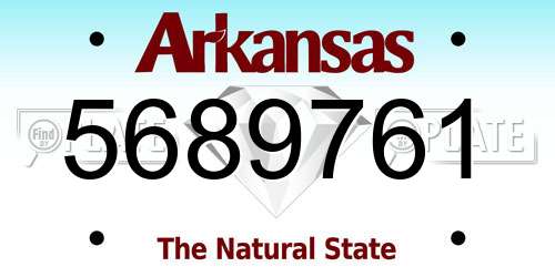 5689761 Arkansas License Plate