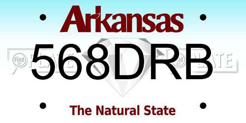568DRB Arkansas License Plate