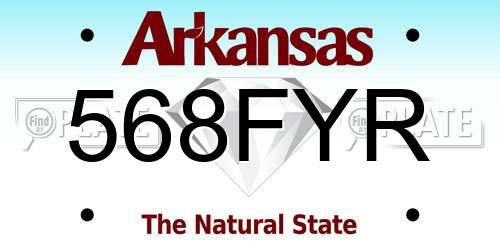 568FYR Arkansas License Plate