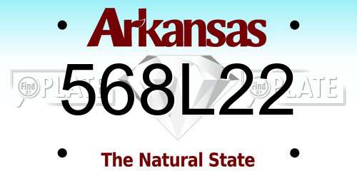 568L22 Arkansas License Plate