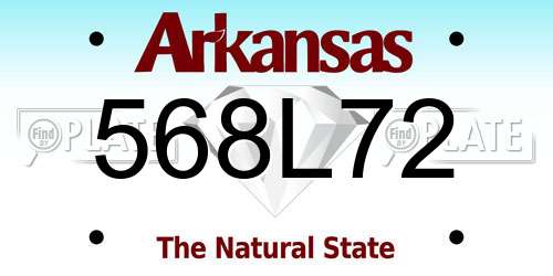 568L72 Arkansas License Plate
