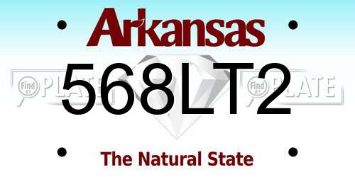 568LT2 Arkansas License Plate