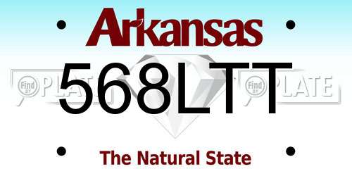 568LTT Arkansas License Plate