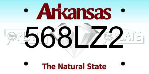 568LZ2 Arkansas License Plate
