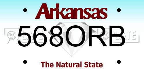 568ORB Arkansas License Plate