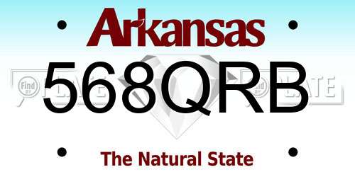 568QRB Arkansas License Plate