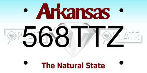568TTZ Arkansas License Plate