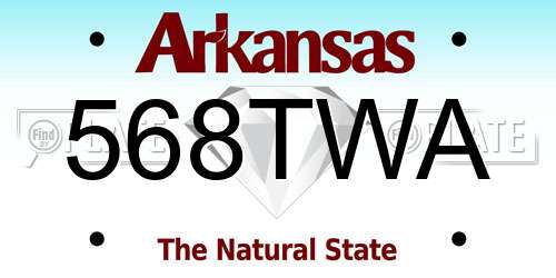 568TWA Arkansas License Plate