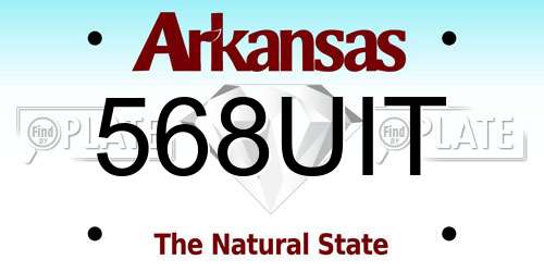568UIT Arkansas License Plate