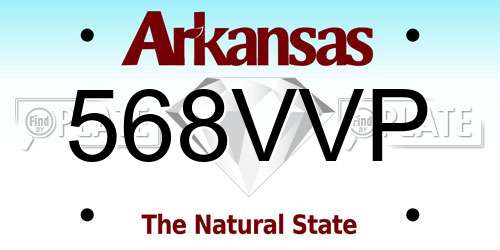 568VVP Arkansas License Plate