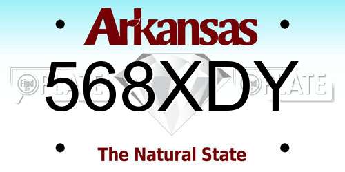 568XDY Arkansas License Plate