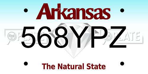 568YPZ Arkansas License Plate
