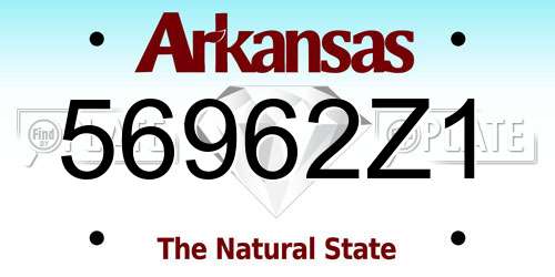 56962Z1 Arkansas License Plate