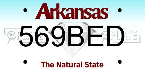 569BED Arkansas License Plate