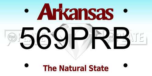 569PRB Arkansas License Plate