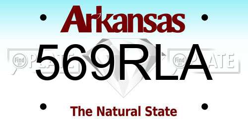 569RLA Arkansas License Plate