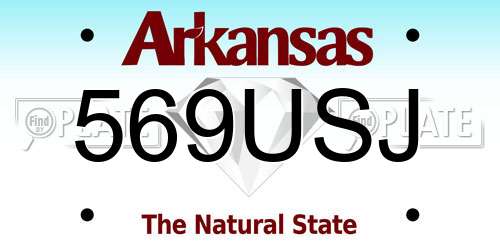 569USJ Arkansas License Plate