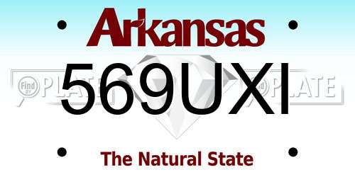 569UXI Arkansas License Plate